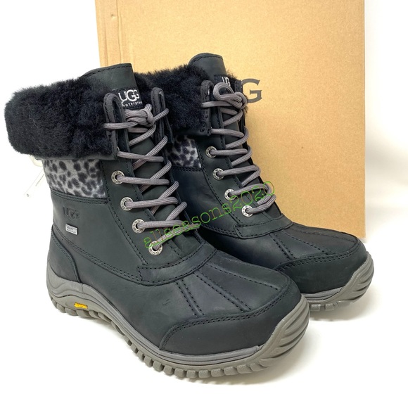 UGG Women’s Boots Adirondack 2 Exotic Black Grey - Picture 2 of 11